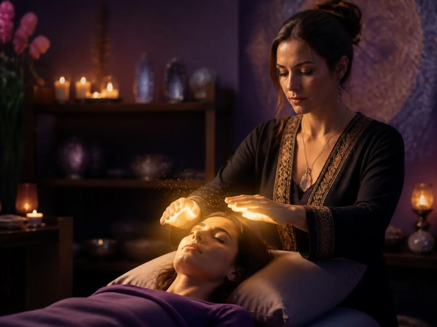 Sessão de Reiki em consultório